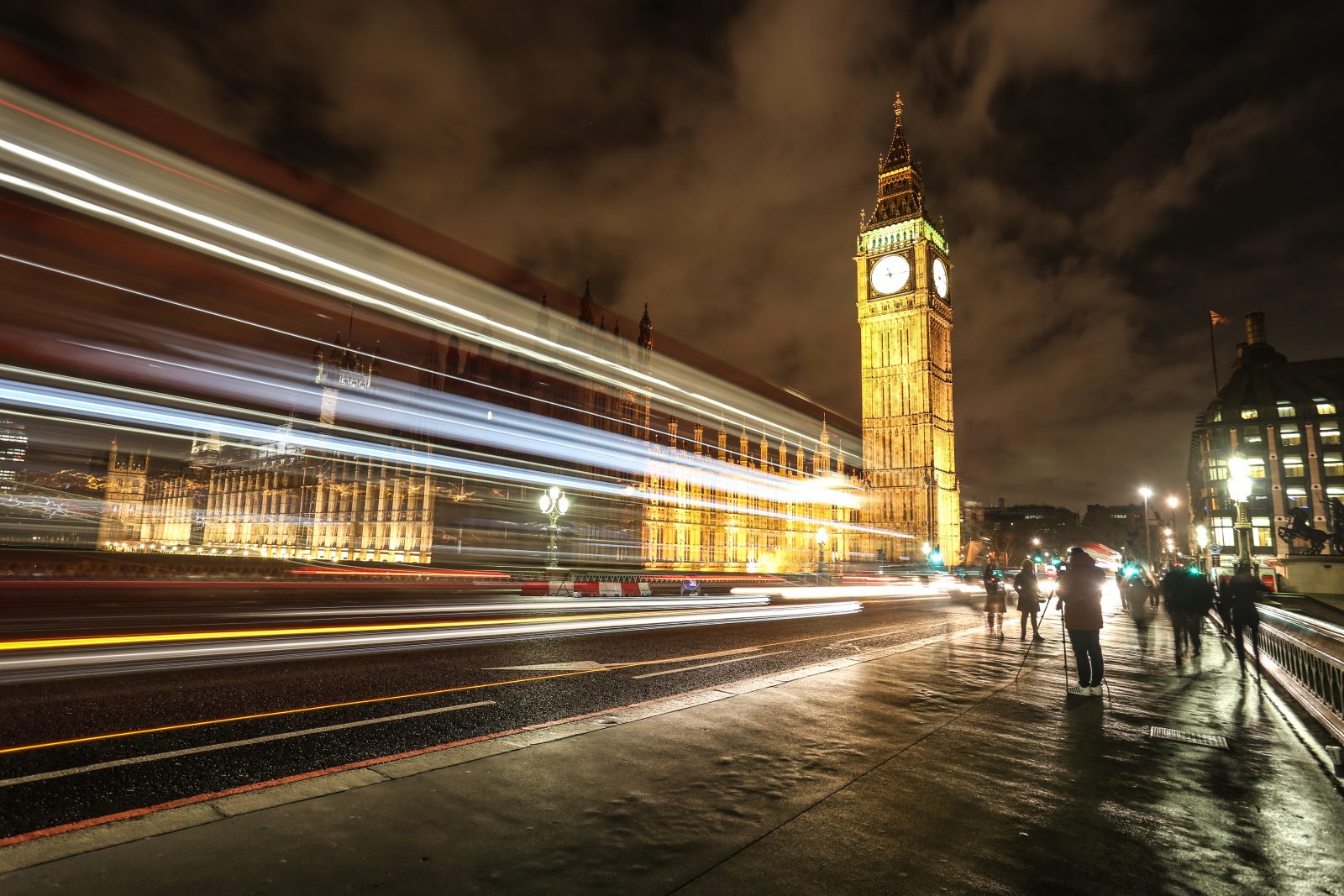 Houses of Parliament in London at night