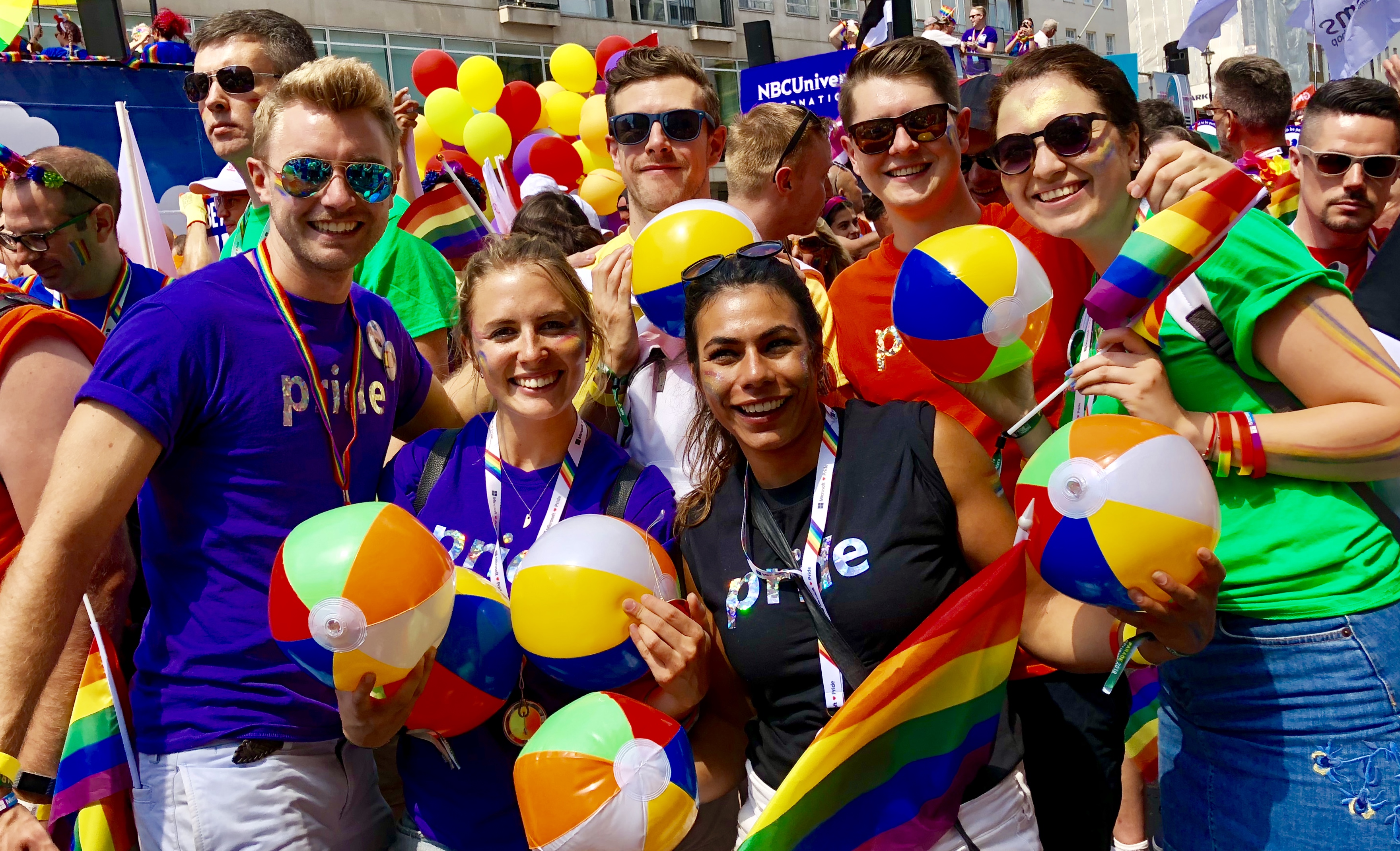 Microsoft staff at the Pride in London march 2018