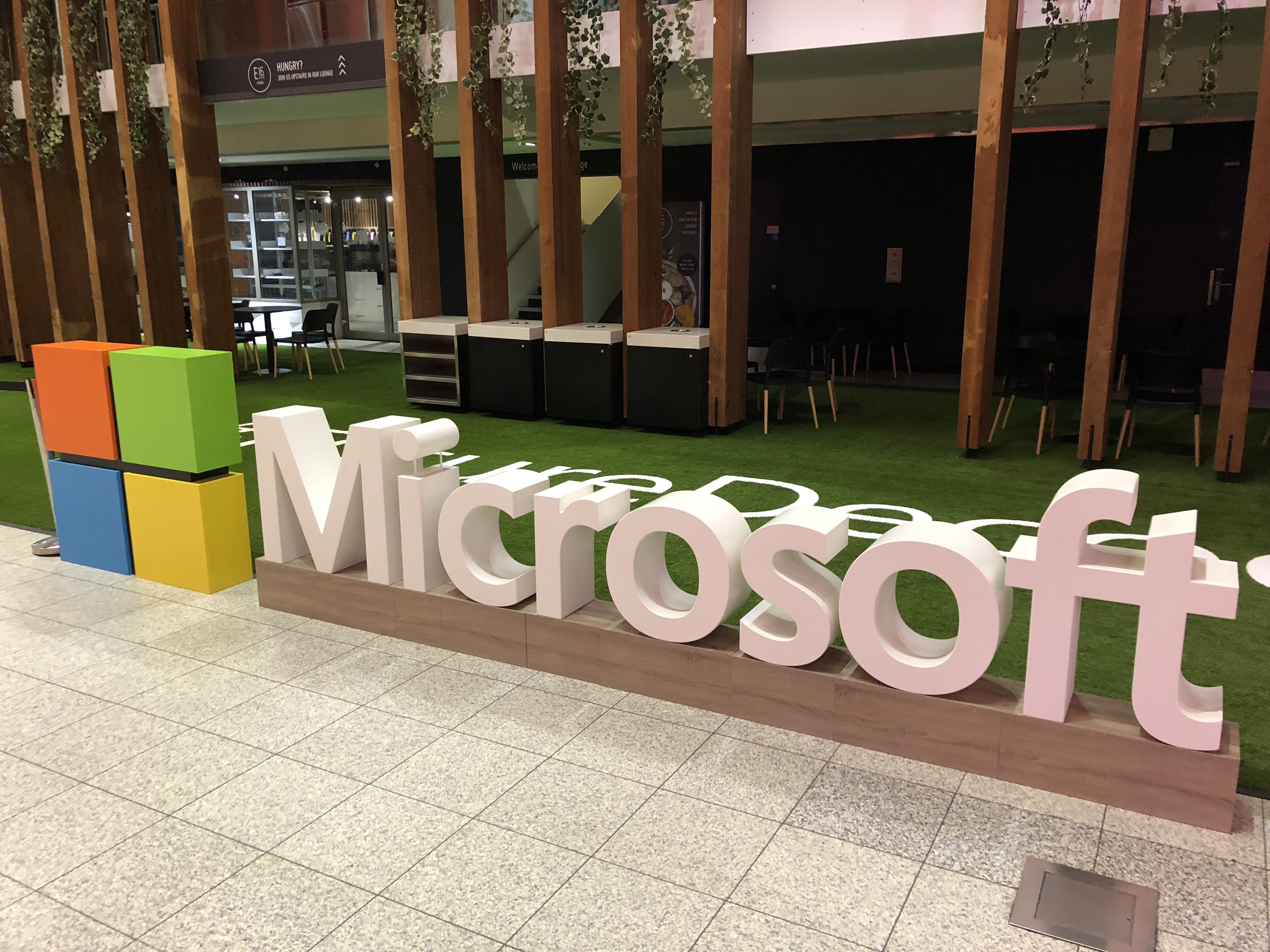 Microsoft sign at Future Decoded