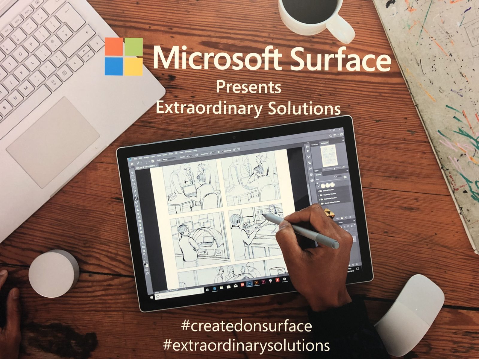 A poster at D&AD promoting Surface devices