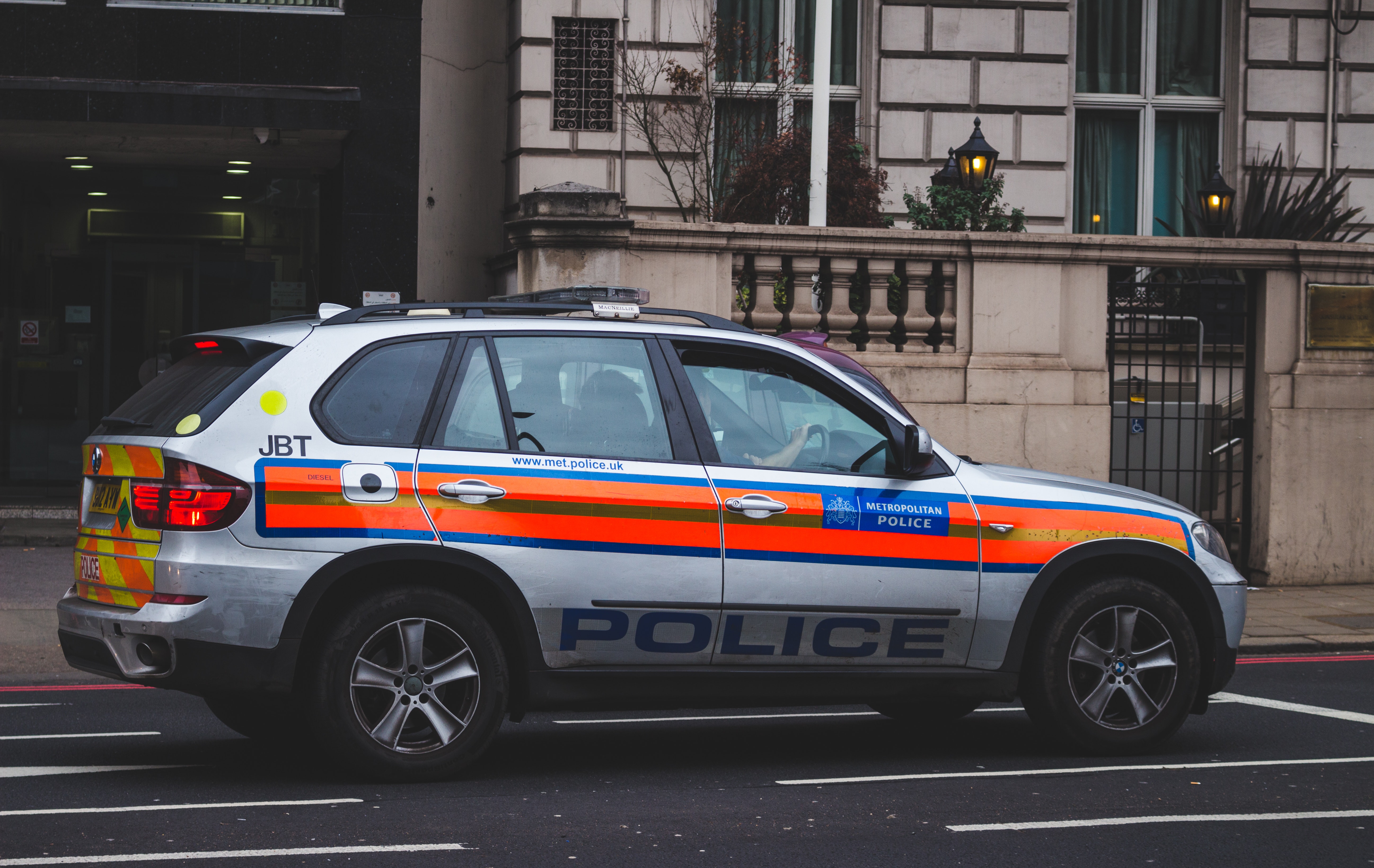 A Met Police car is seen in London