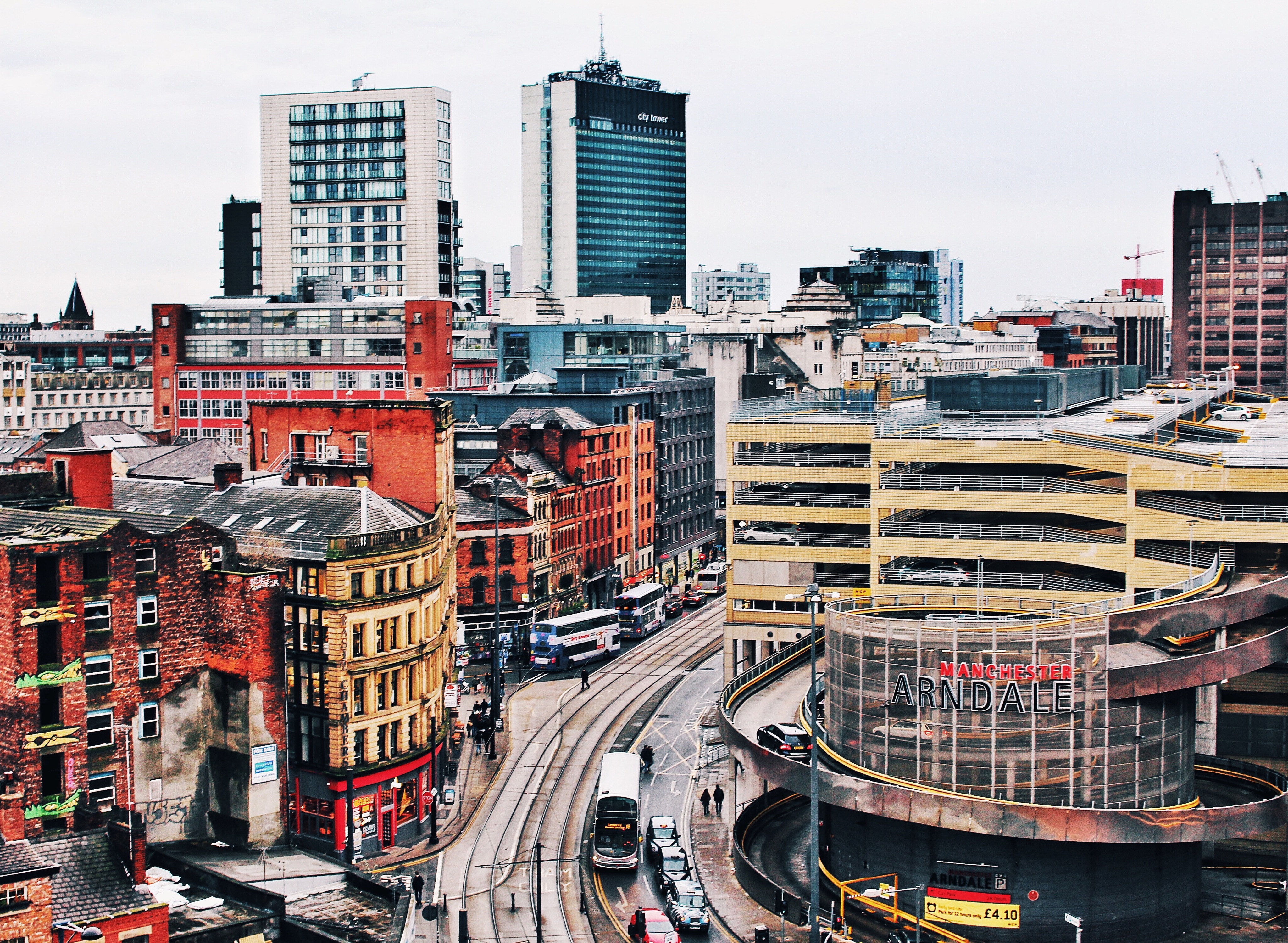 An aerial shot of Manchester