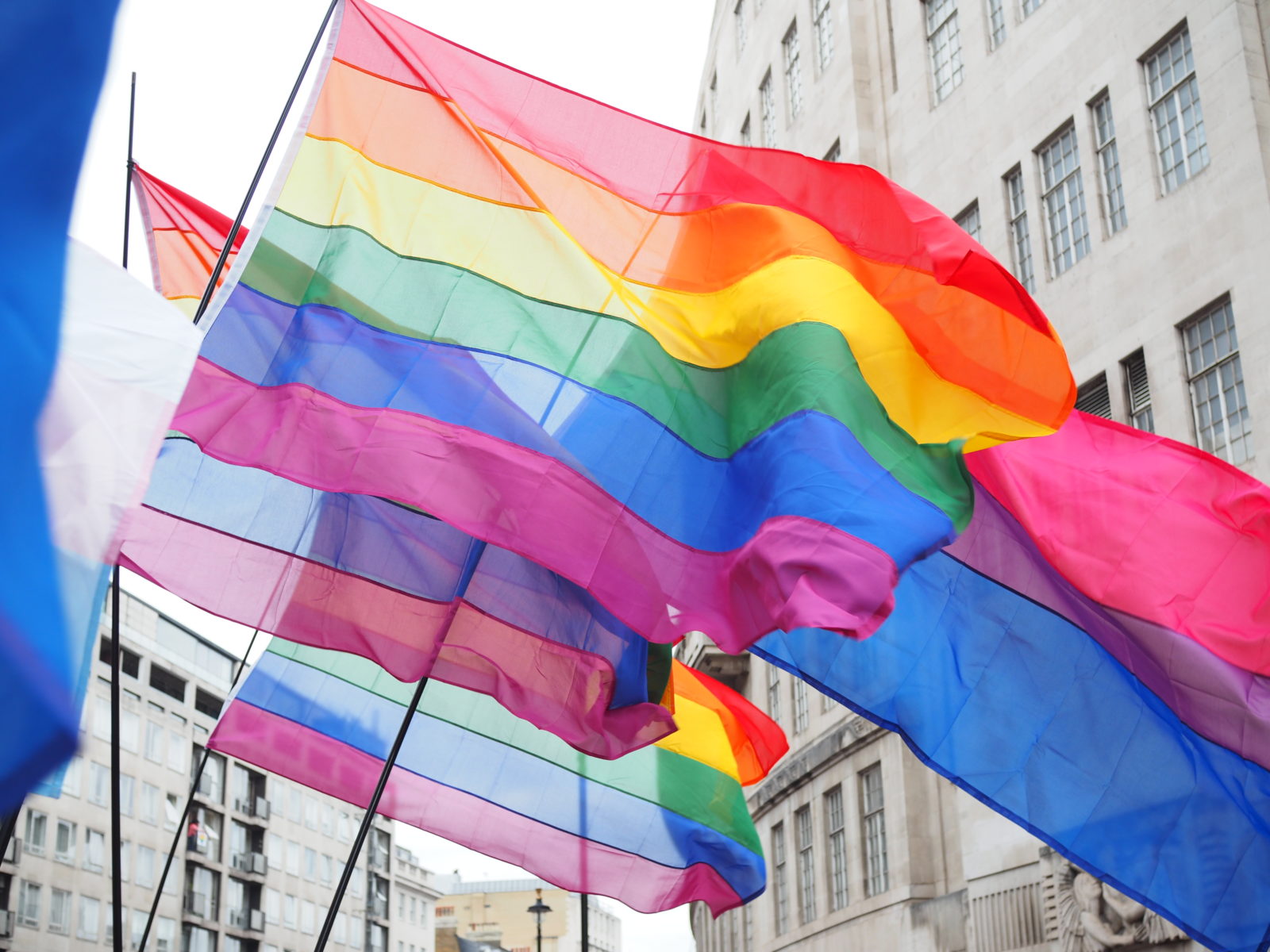 Flags being waves at PRIDE