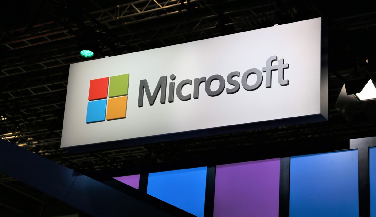 A Microsoft sign at Bett