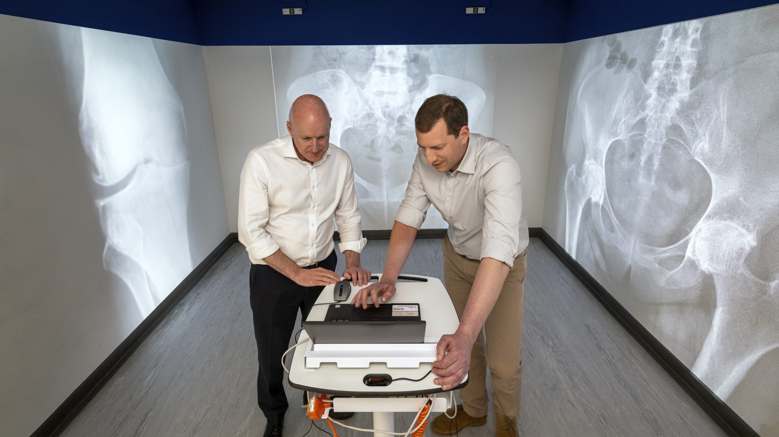 Justin Green and Mike Reed at the Wansbeck Hospital in Northumbria