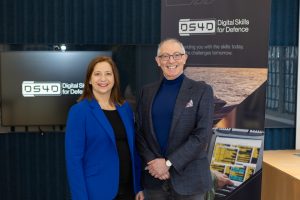 Clare Barclay, CEO of Microsoft UK and Charlie Forte, DG CIO, Ministry of Defence at the launch of the Digital Skills for Defence initiative at the Microsoft Experience Centre