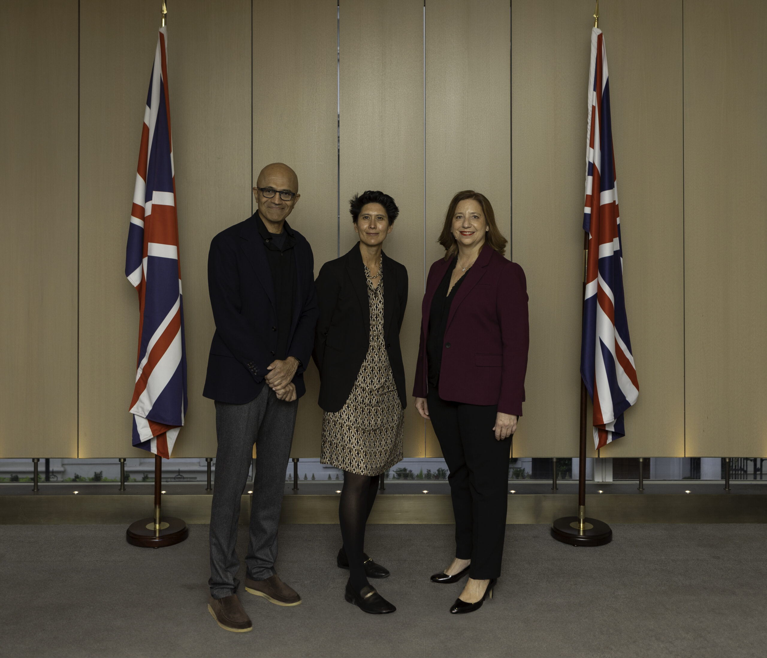 Satya Nadella, Cat Little and Clare Barclay