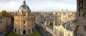 Aerial view of the Radcliffe Camera and Oxford University