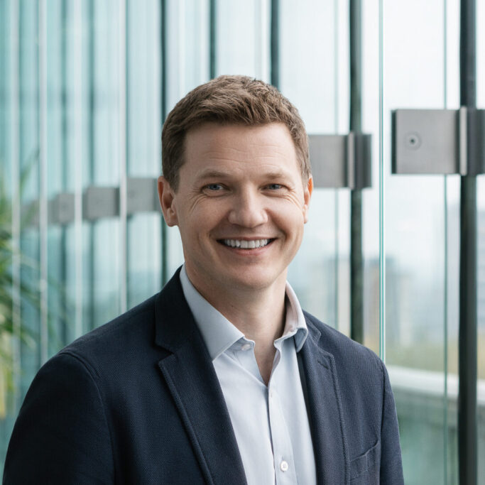 Portrait of Darren Hardman, CEO, Microsoft UK, smiling