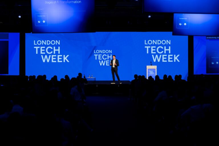 Darren Hardman, CEO, Microsoft UK on stage at London Tech Week, Monday 9 June 2025
