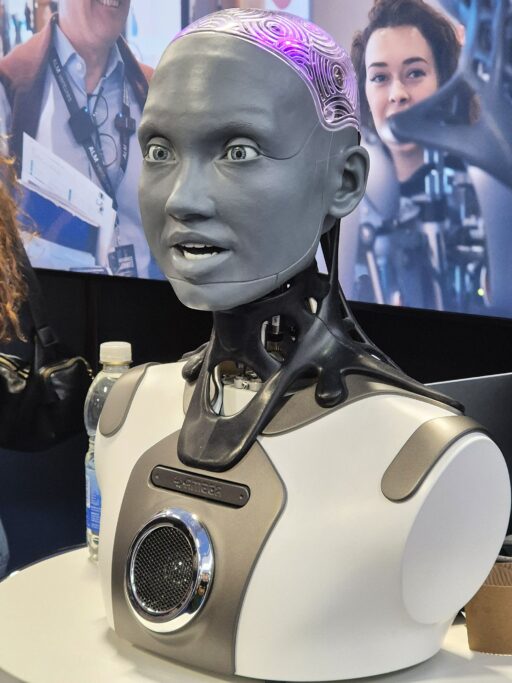 Humanoid robot torso that can speak at London Tech Week 2025