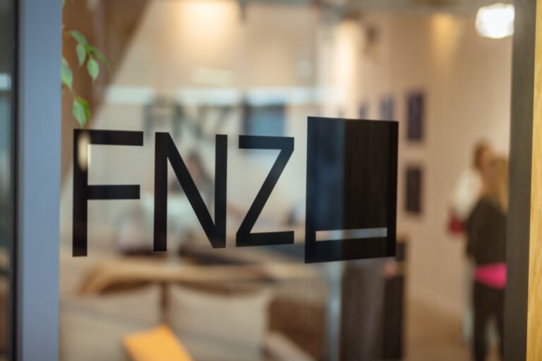 FNZ logo on glass window