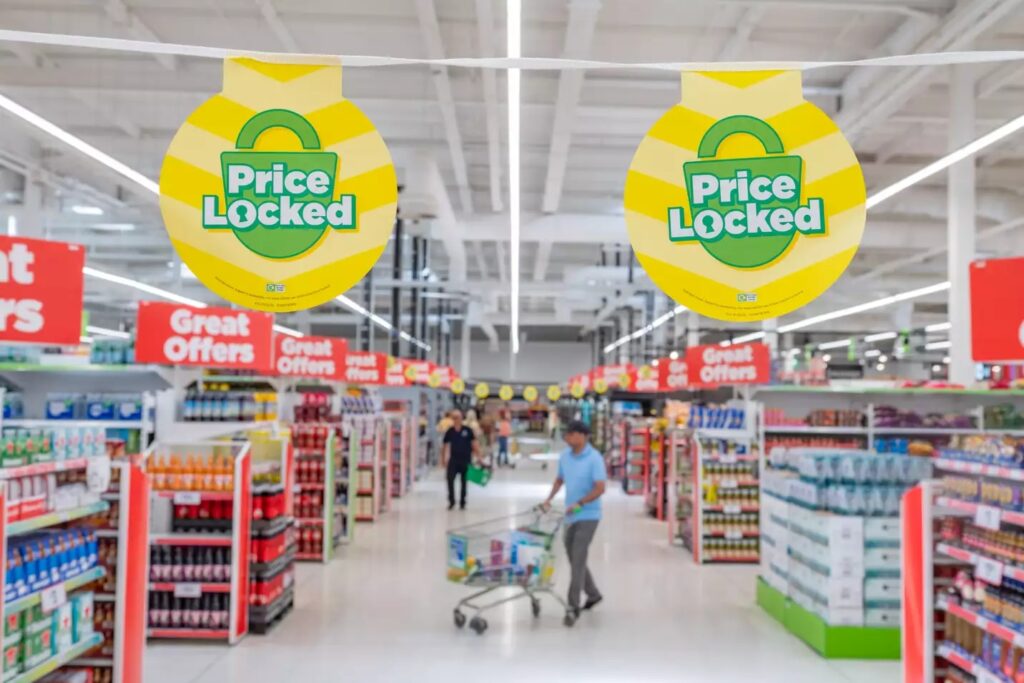 ASDA store showing "Price locked" banners