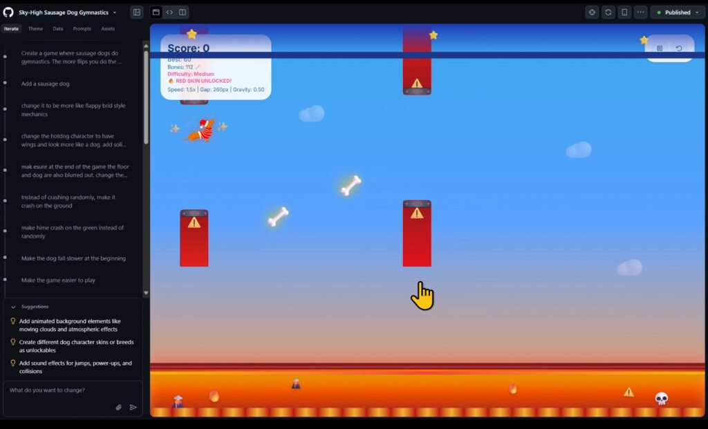 Screenshot from a game created by students at the STEAM 2025 event in Thorpe Park