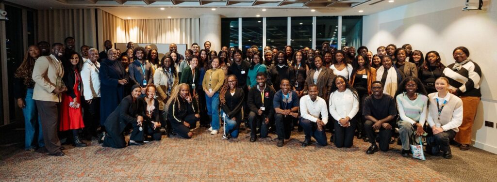 Group photos of members of Microsoft UK'S EMBRACE Employee Resource Group at the closing celebration of Black History Month 2025