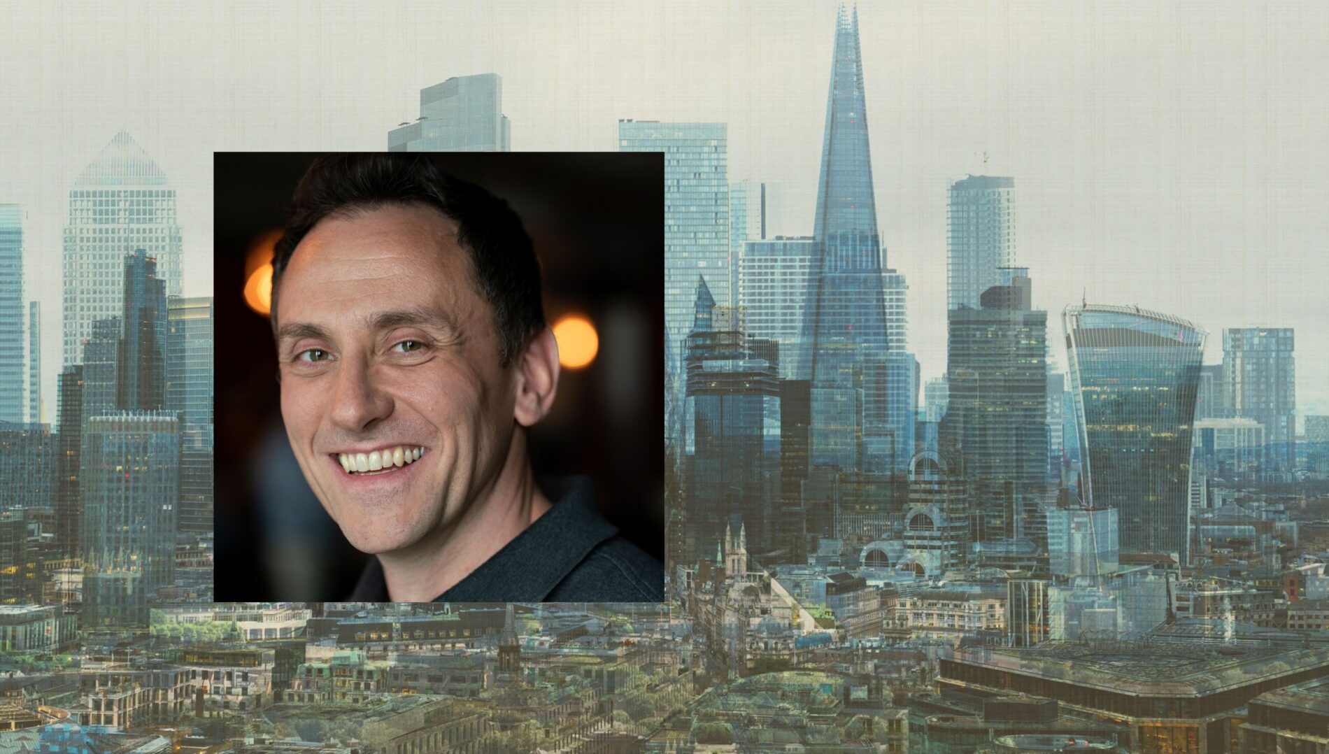 Jed Griffiths, Chief Digital Officer, Microsoft UK against cityscape concept