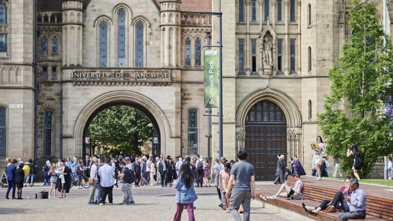 University of Manchester Brunswick Park campus building on graduation day