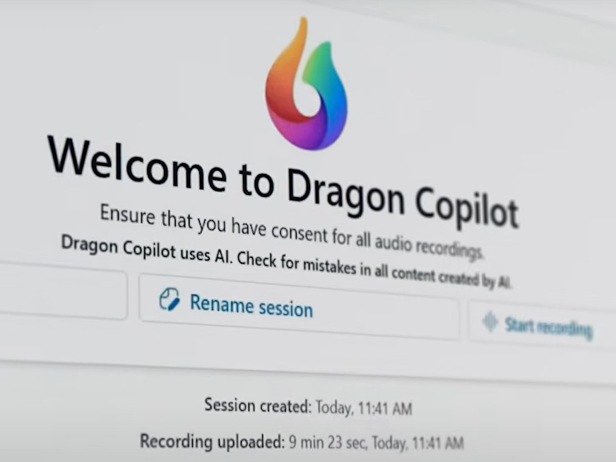 Dragon Copilot software on screen