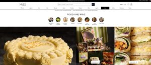 Marks & Spencer Food & Wine webpage screenshot