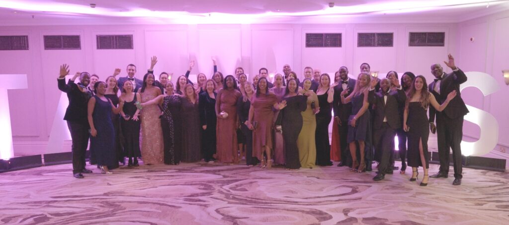 Group photo of Microsoft employees celebrating Black Tech Achievement Awards 2026