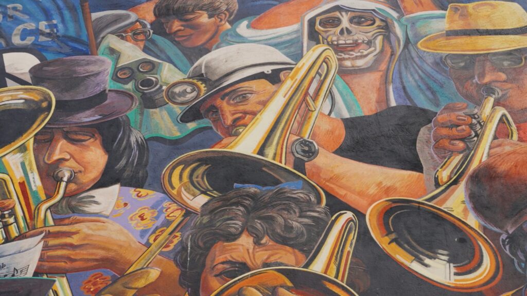 A colourful mural in Hackney, East London