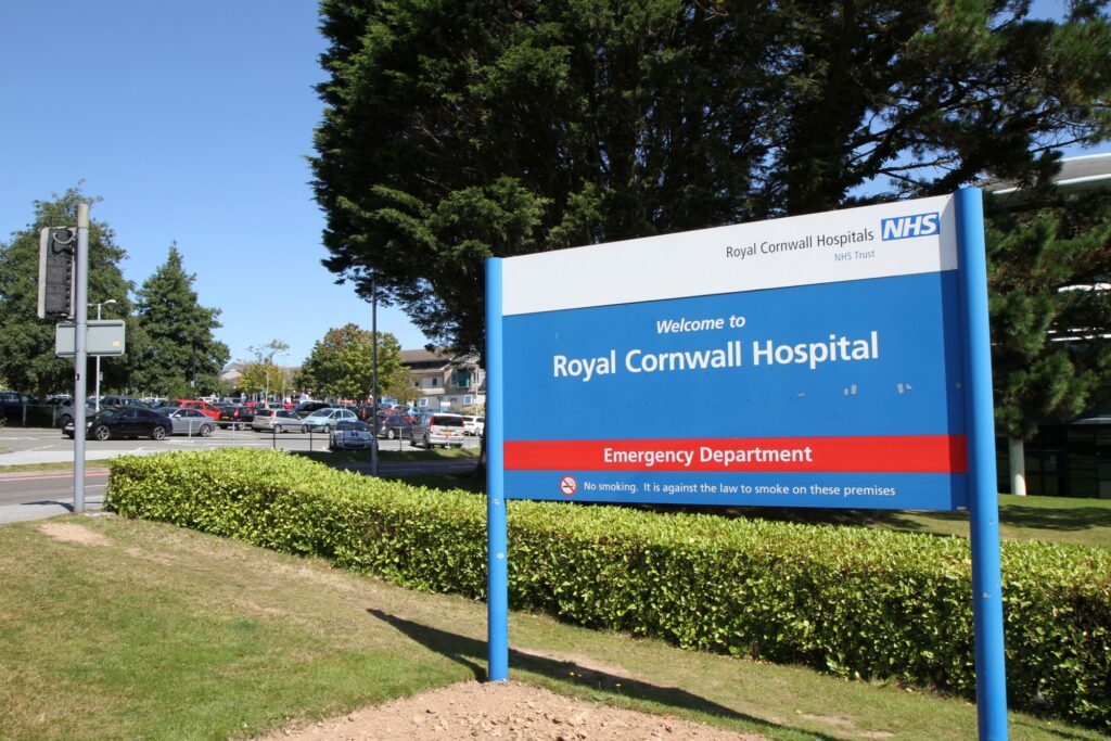 Royal Cornwall Hospital sign