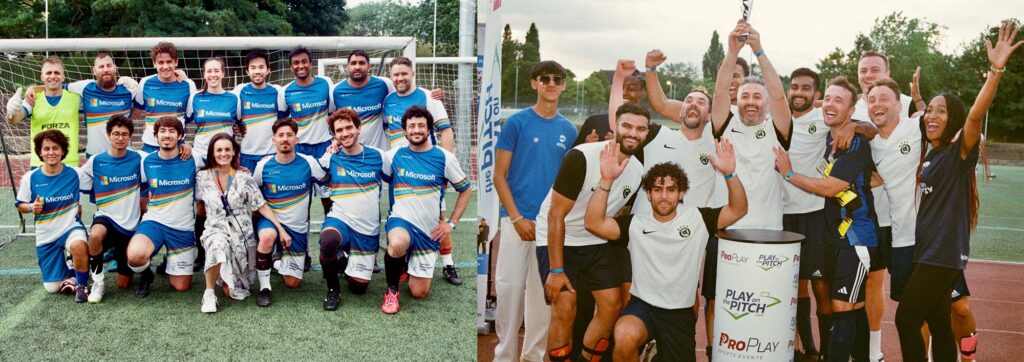 Football teams taking part in The Cloud Cup, a tech-industry tournament devised by Francis Nwofor