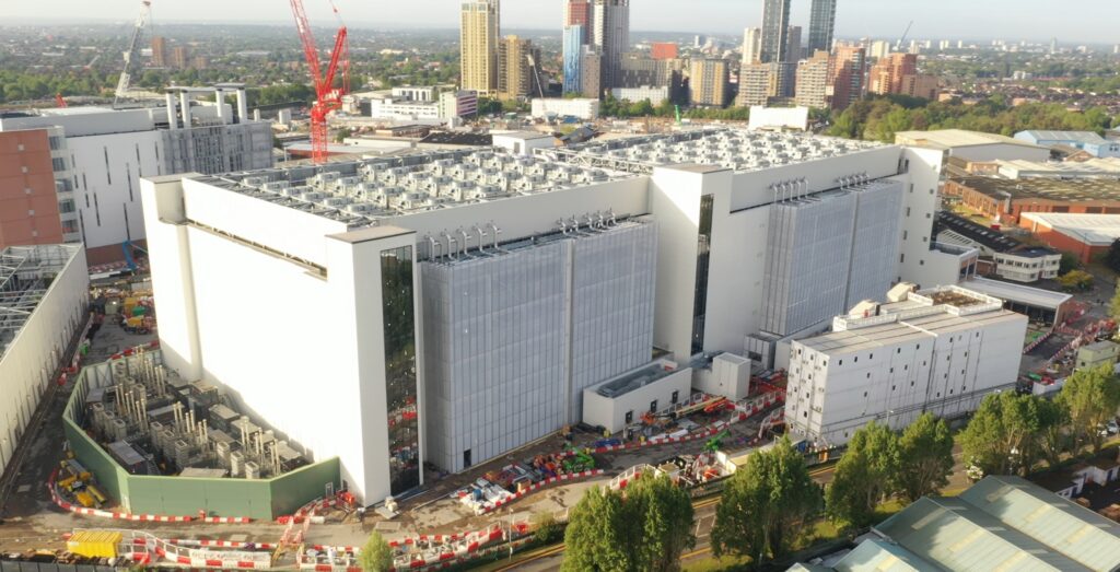 Aerial view of Microsoft's datacentre in Acton, West London