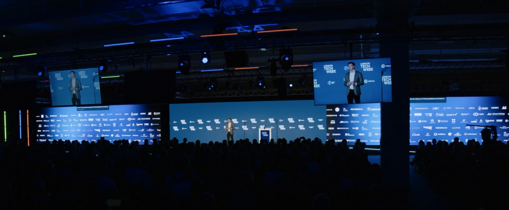 Darren Hardman CEO Microsoft UK & Ireland delivering keynote speech at London Tech Week on Monday 8 June 2026