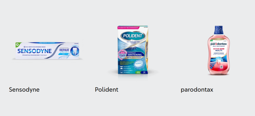 Haleon oral products screenshot