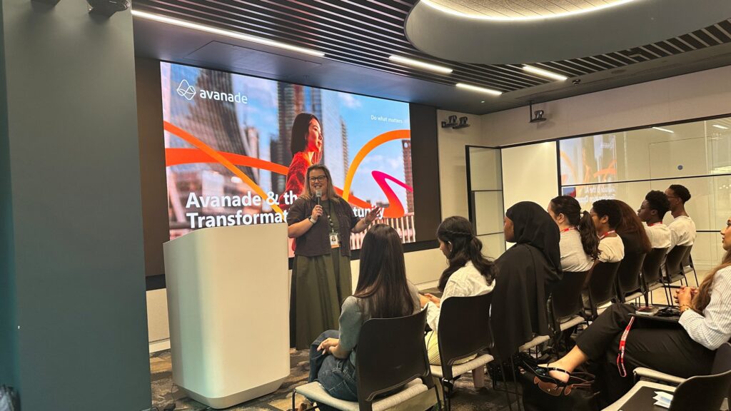 Avanade presenting to young employees at Accenture