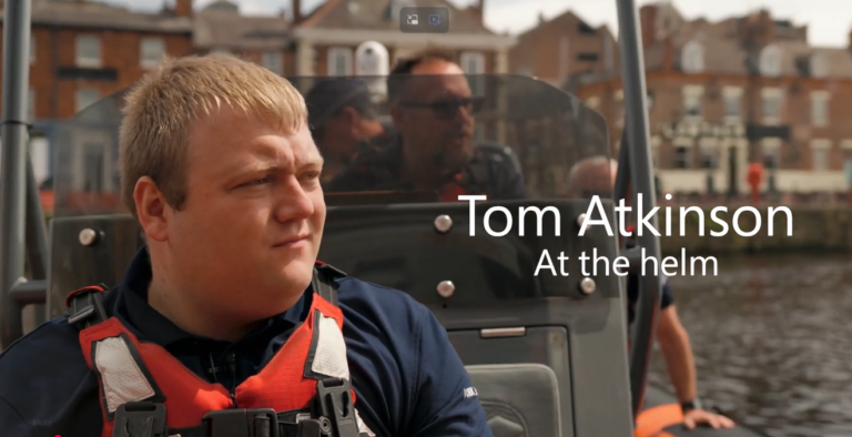Tom Atkinson on board the York Rescue Boat