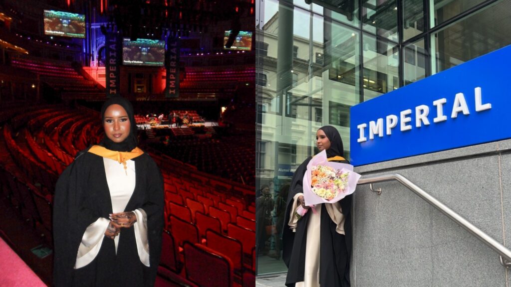 Namjah Mohamed graduating from Imperial
